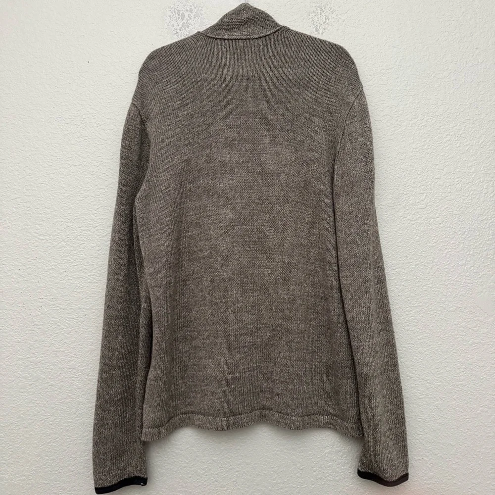 John Varvatos Linen Blend 4 Pocket Cardigan Sweater Brown Men's Size XL